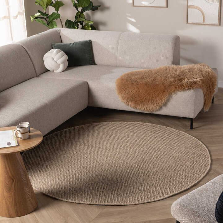 Wollteppich Rund - Bliss Beige Braun