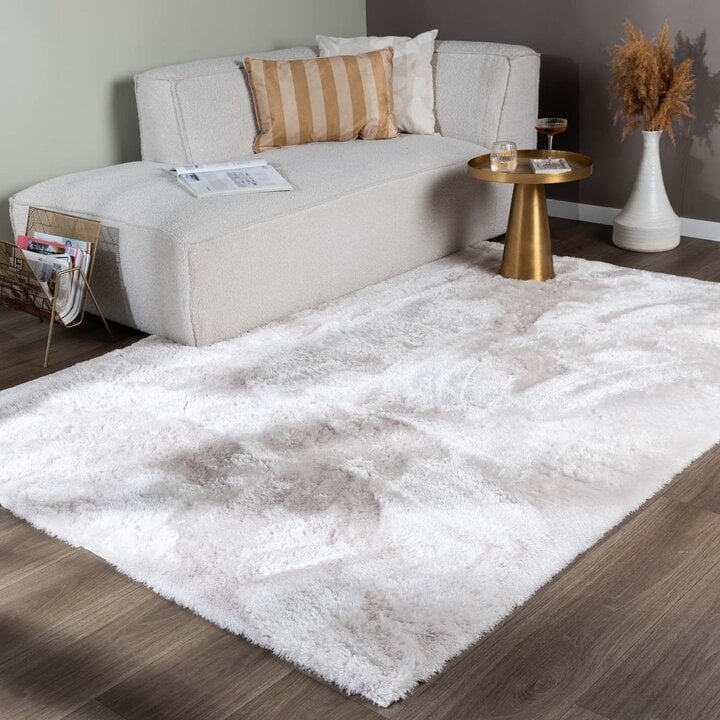 Waschbarer Flauschiger Teppich - Shimmer Creme