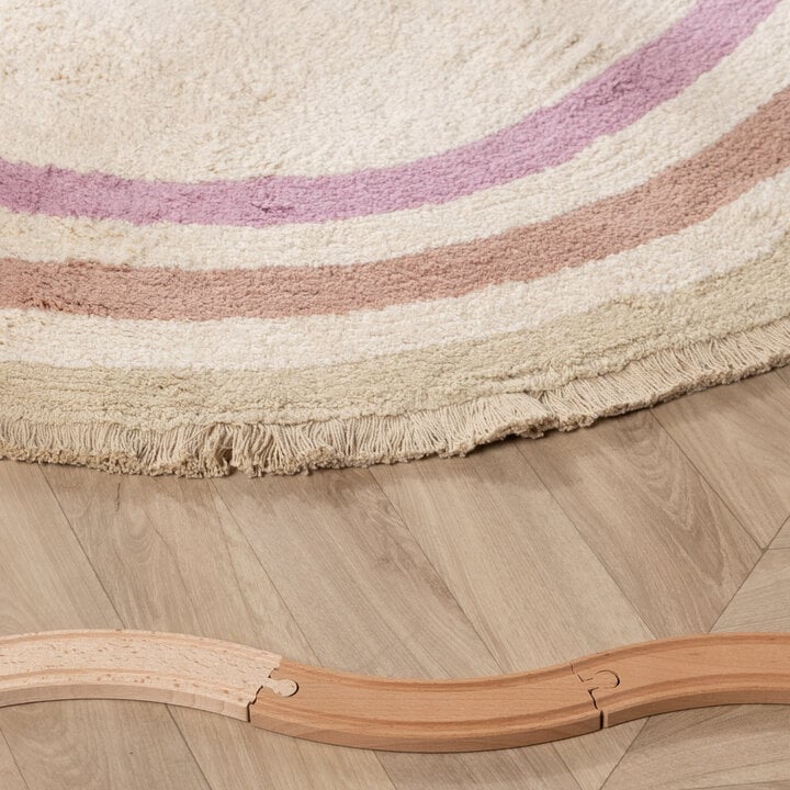 Waschbarer Kinderteppich Oval - Milo Rosa - 1