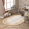 Waschbarer Kinderteppich Oval - Milo Beige - thumbnail