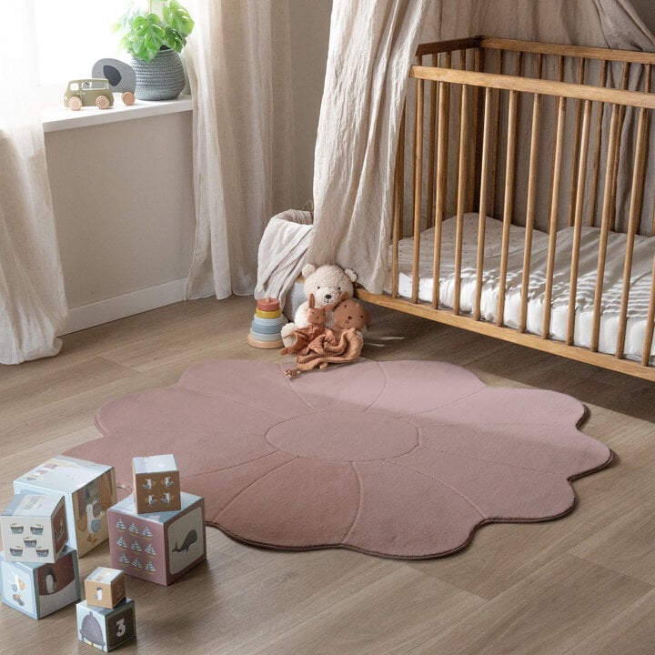 Kinderteppich Rund - Coco Blume Rosa