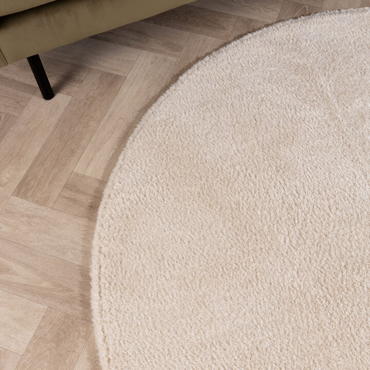 Weicher runder Teppich – Teddy Creme - 2