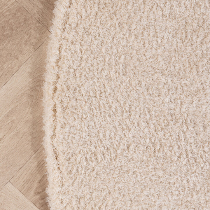 Weicher runder Teppich – Teddy Creme - 4