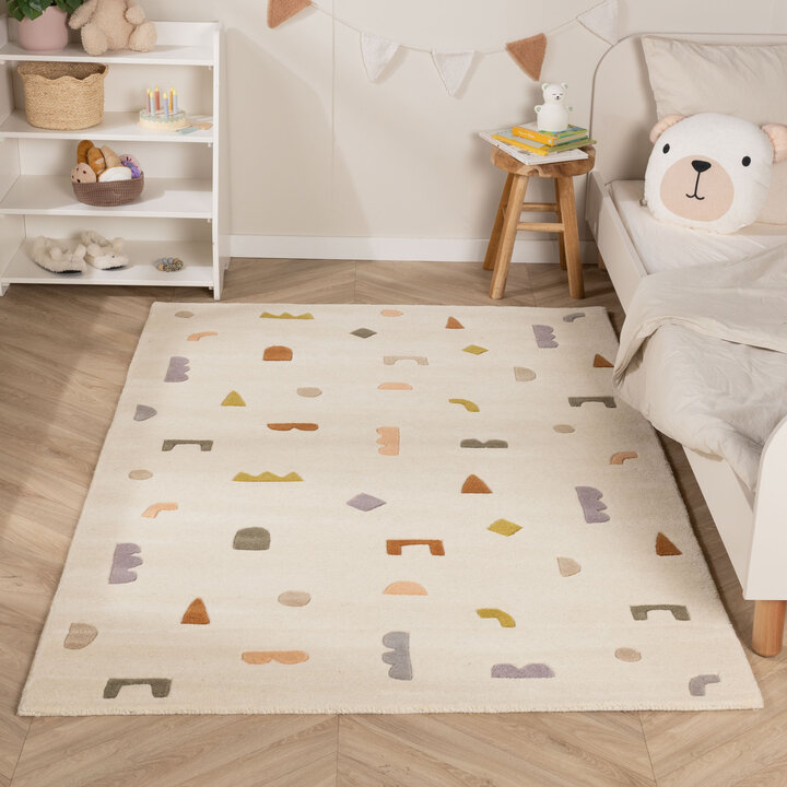 Teppich Kinderzimmer - Lux Geo Bunt Creme