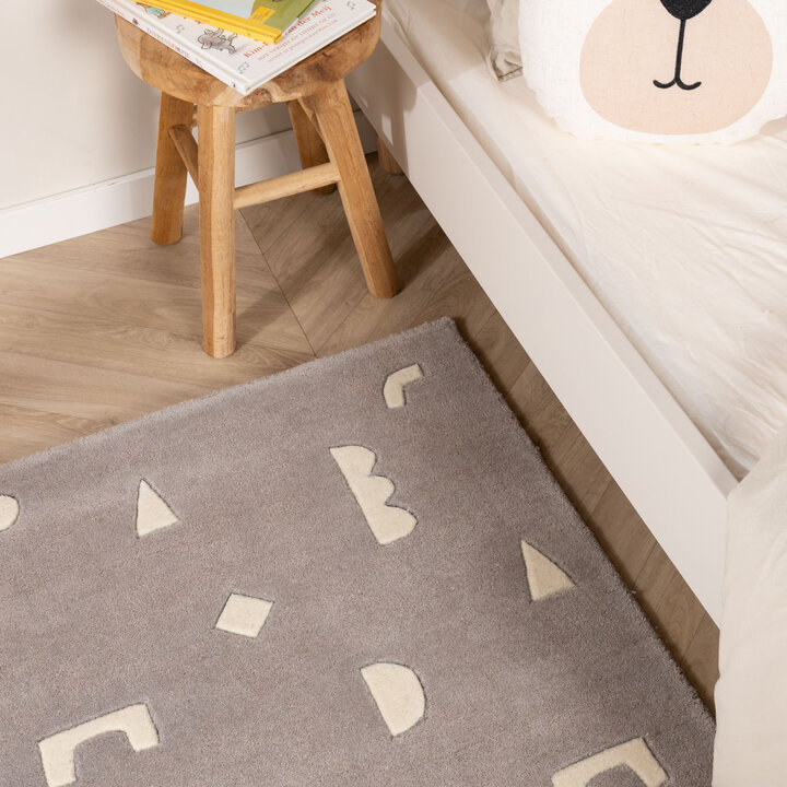 Teppich Kinderzimmer - Lux Geo Silber - 2