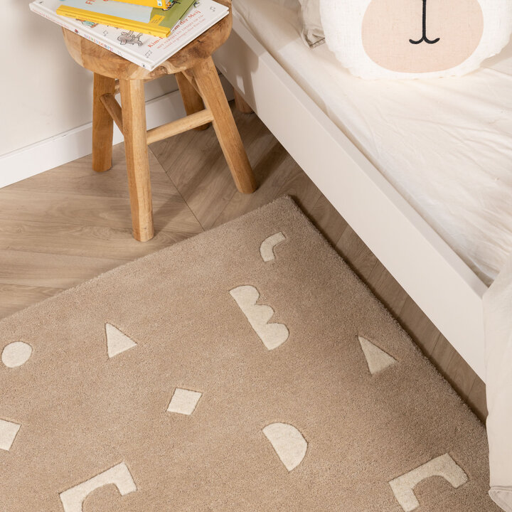 Teppich Kinderzimmer - Lux Geo Beige  - 1