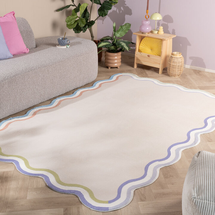 Teppich Organisch - Molly Wavy Beige Lila