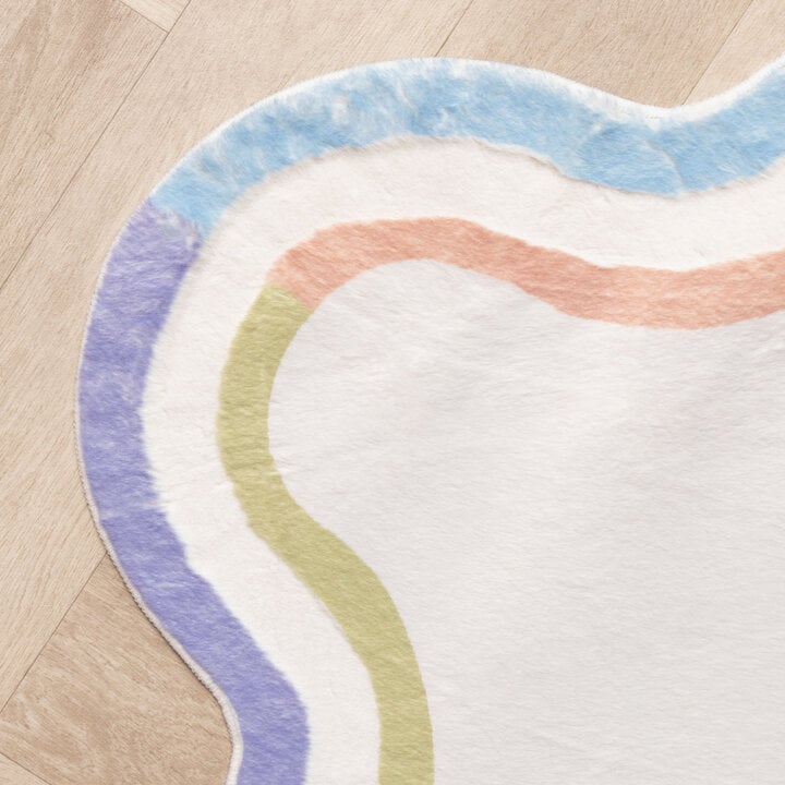 Teppich Organisch - Molly Wavy Weiß Lila - 3