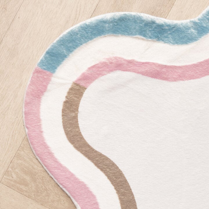 Teppich Organisch - Molly Wavy Weiß Rosa - 3