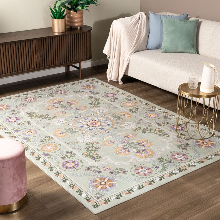 Teppich Vintage - Bibi Medaillon Grün Mint