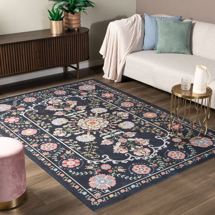 Teppich Vintage - Bibi Medaillon Blau