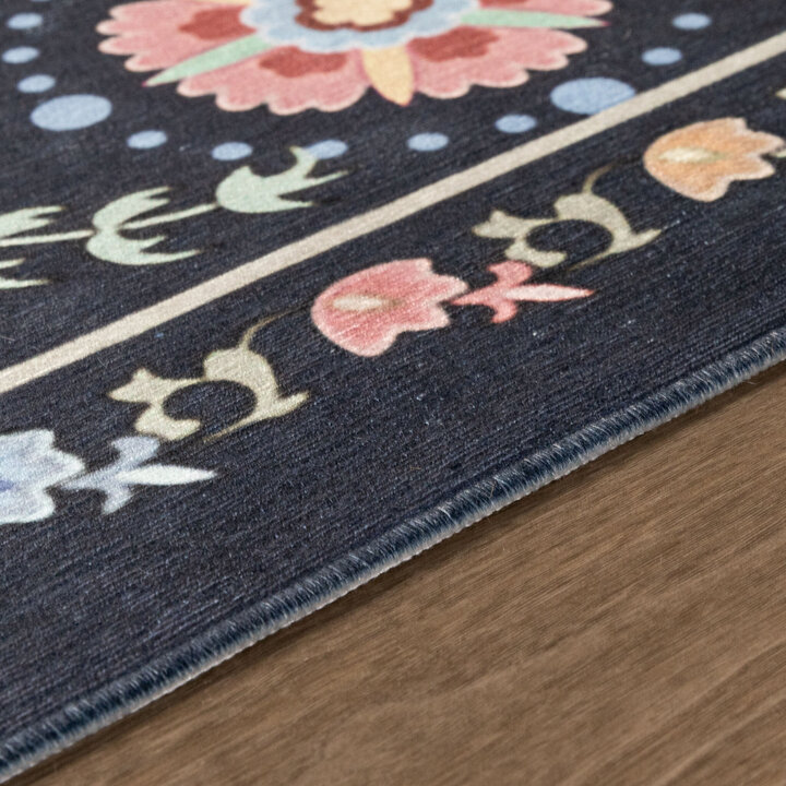 Teppich Vintage Rund - Bibi Medaillon Blau - 3
