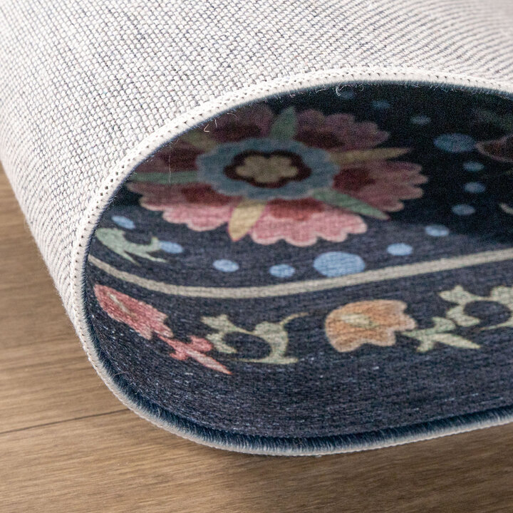 Teppich Vintage Rund - Bibi Medaillon Blau - 4