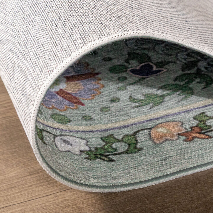 Teppich Vintage Rund - Bibi Medaillon Grün Mint - 4
