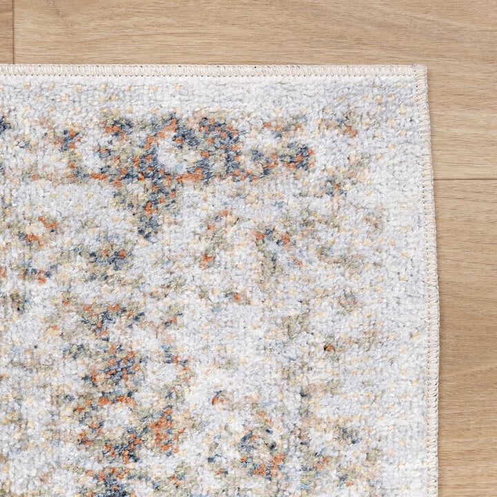 Waschbarer Teppich - Nova Medaillon Hellgrau - 4