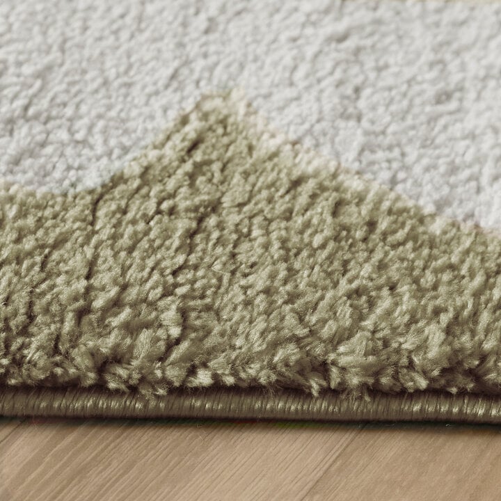 Waschbarer Teppich Rund - Myrre Grün Weiß - 4