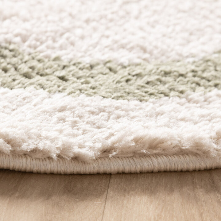 Waschbarer Teppich Rund - Myrre Weiß Grün - 4