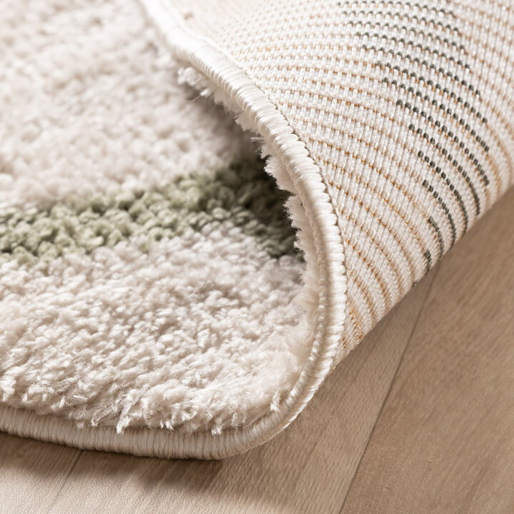 Waschbarer Teppich Rund - Myrre Weiß Grün - 5