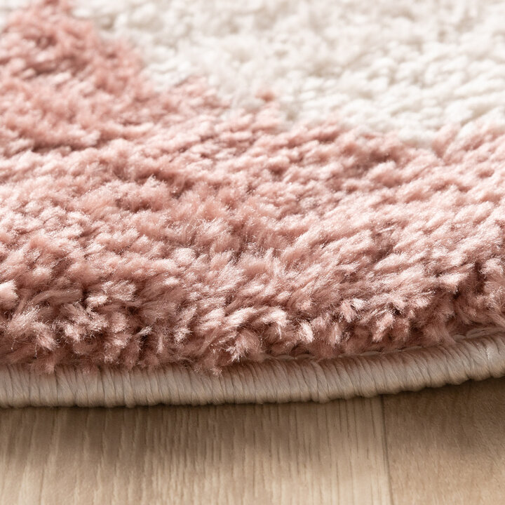 Waschbarer Teppich Rund - Myrre Rosa Weiß - 4