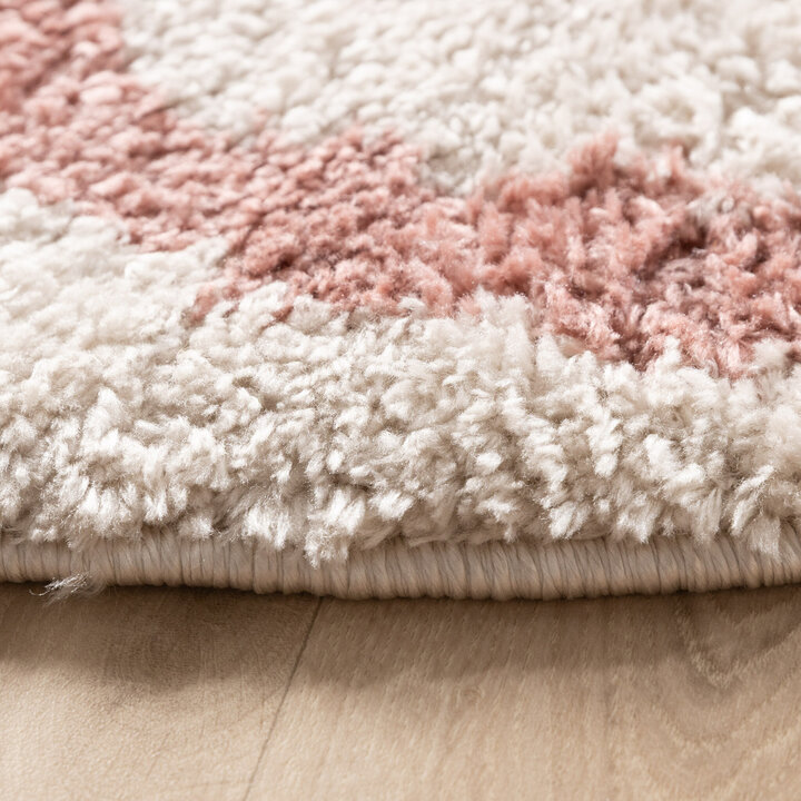 Waschbarer Teppich Rund - Myrre Weiß Rosa - 4