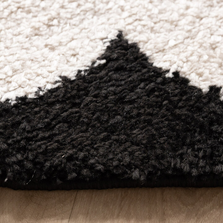 Waschbarer Teppich Rund - Myrre Schwarz Weiß - 4
