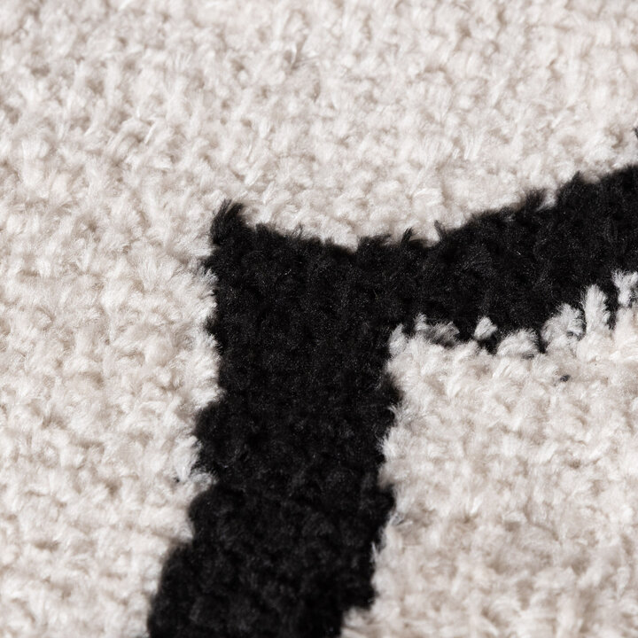 Waschbarer Teppich Rund - Myrre Weiß Schwarz - 2