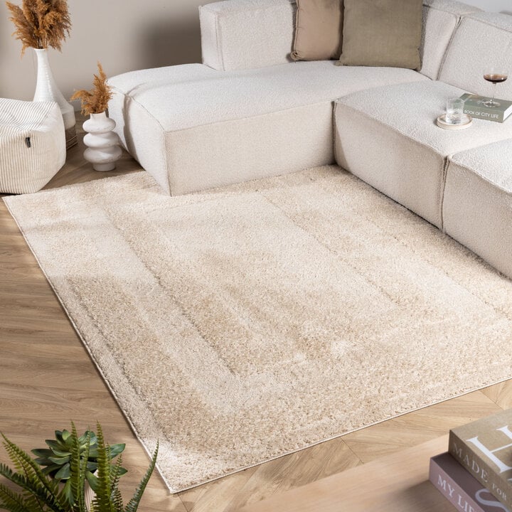 Teppich Skandinavisch - Lova Border Beige