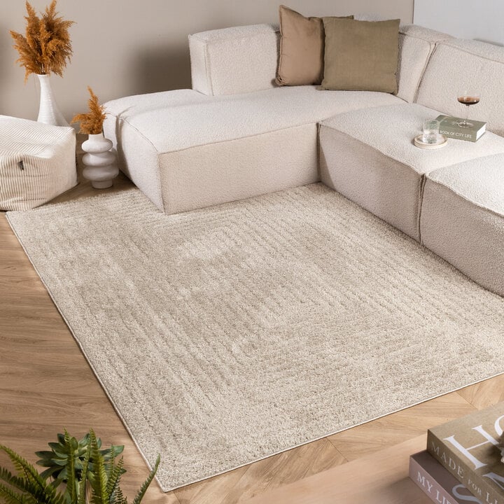 Teppich Skandinavisch - Lova Lines Beige