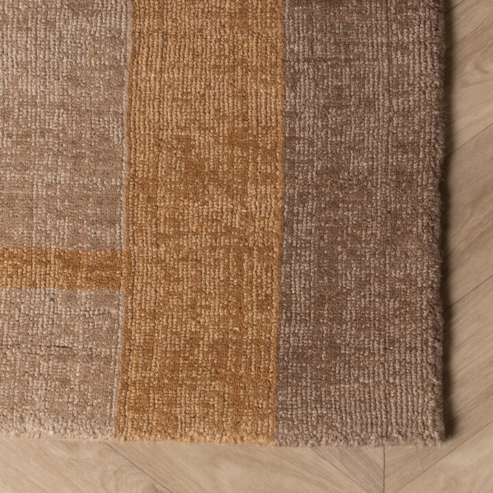 Wollteppich - Valencia Border Taupe Gelb - 3