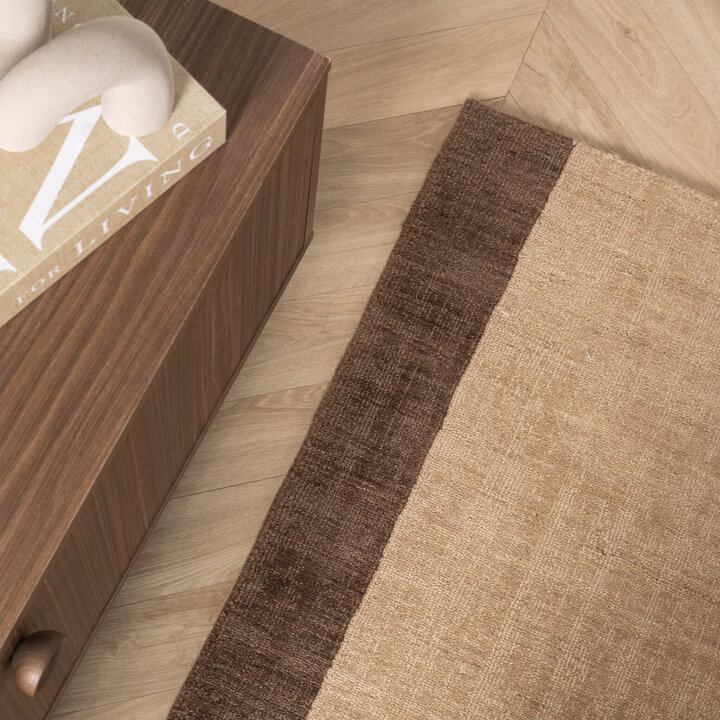 Wollteppich - Valencia Border Beige Braun - 1