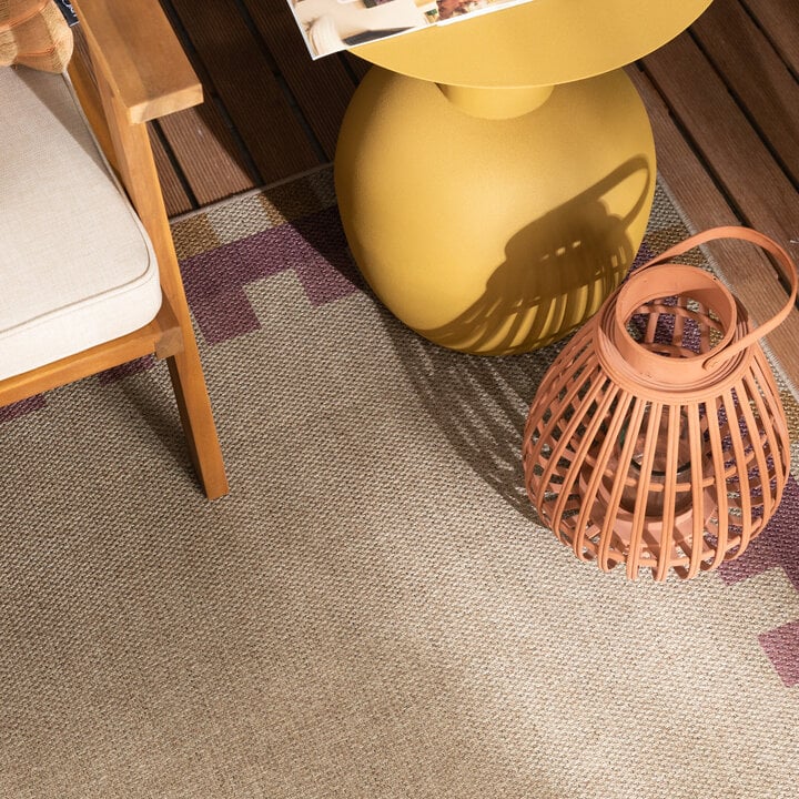 In- & Outdoor Jute Teppich - Mambo Tiles Beige - 1