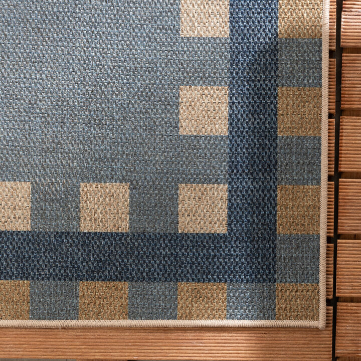 In- & Outdoor Jute Teppich - Mambo Tiles Blau - 3