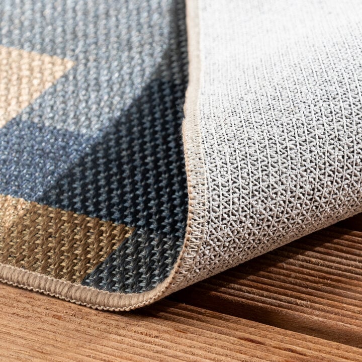 In- & Outdoor Jute Teppich - Mambo Blox Blau - 5