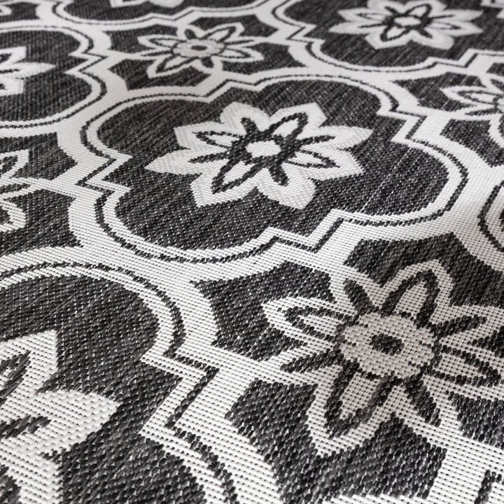 In- & Outdoor Teppich - Rio Flower Schwarz  - 2
