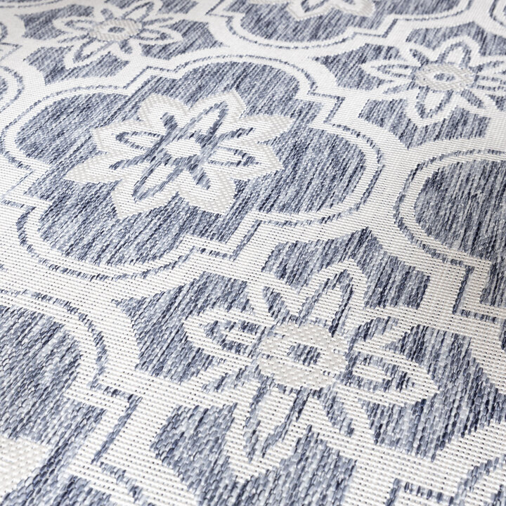 In- & Outdoor Teppich Rund - Rio Flower Blau - 2