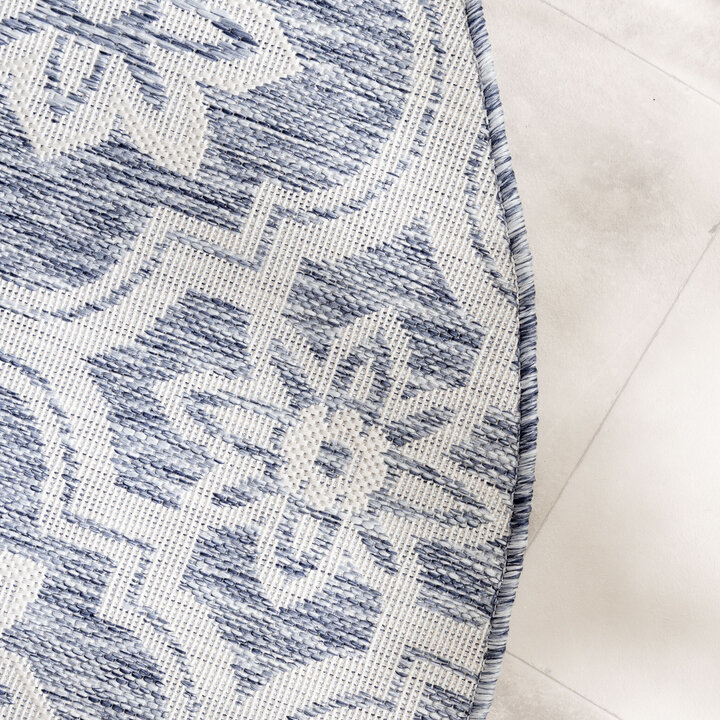 In- & Outdoor Teppich Rund - Rio Flower Blau - 3