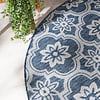 In- & Outdoor Teppich Rund - Rio Flower Dunkelblau - thumbnail 1