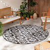 In- & Outdoor Teppich Rund - Rio Flower Schwarz  - thumbnail