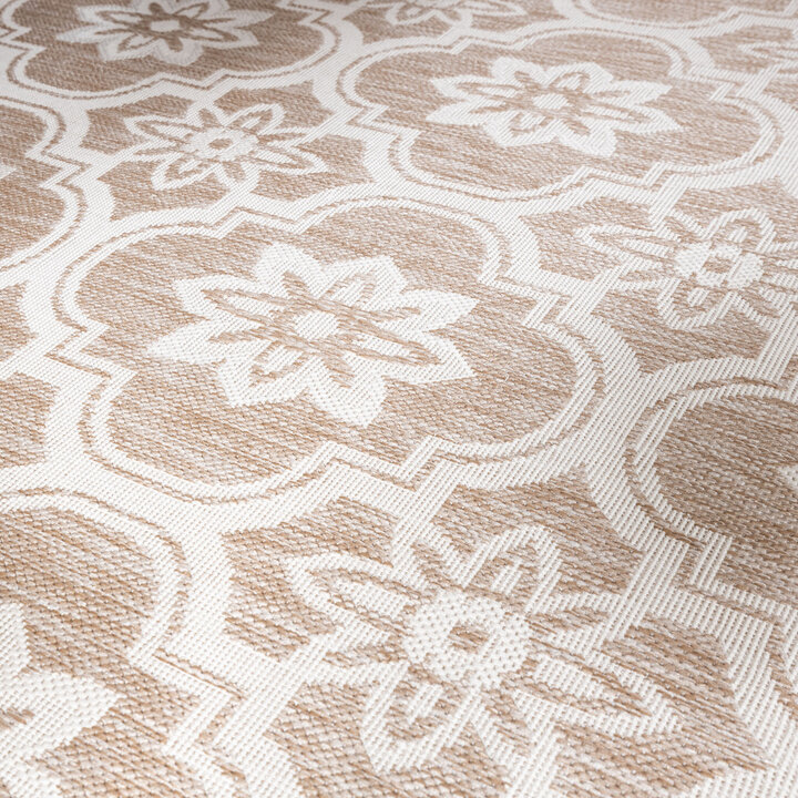 In- & Outdoor Teppich Rund - Rio Flower Beige - 2