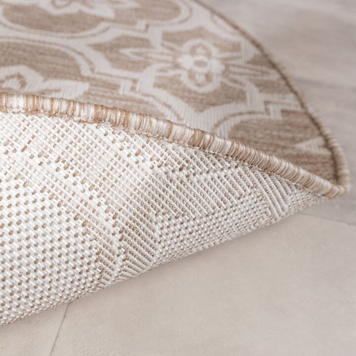 In- & Outdoor Teppich Rund - Rio Flower Beige - 5