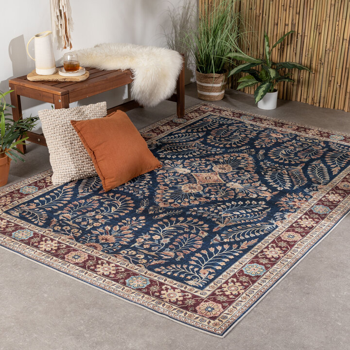 Vintage Gartenteppich - Santo Flora Blau