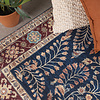 Vintage Gartenteppich - Santo Flora Blau - thumbnail 2