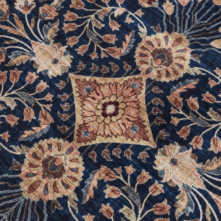 Vintage Gartenteppich Rund - Santo Flora Blau - 3