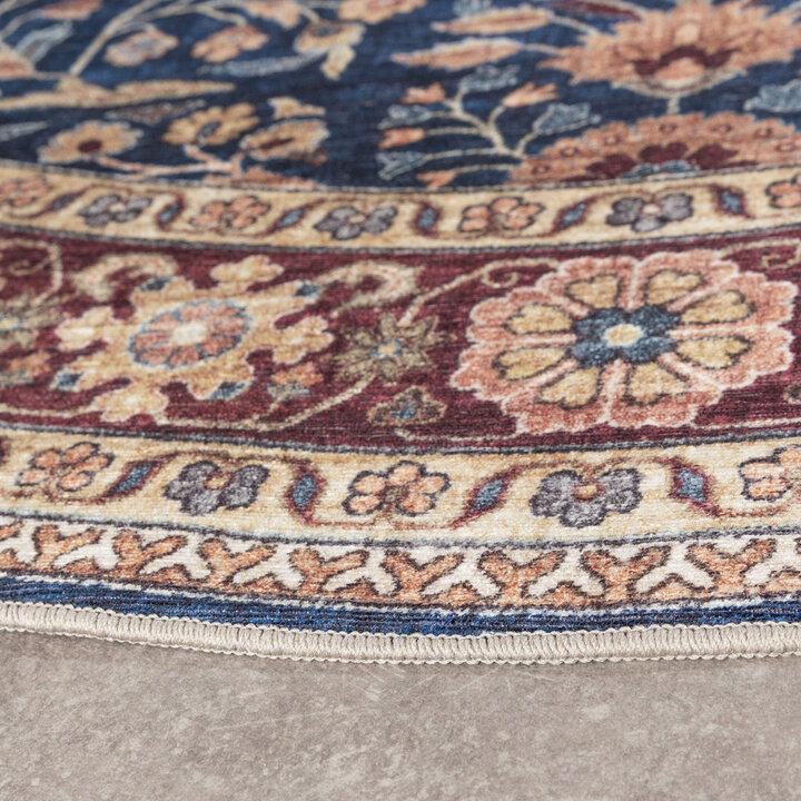 Vintage Gartenteppich Oval - Santo Flora Blau - 5