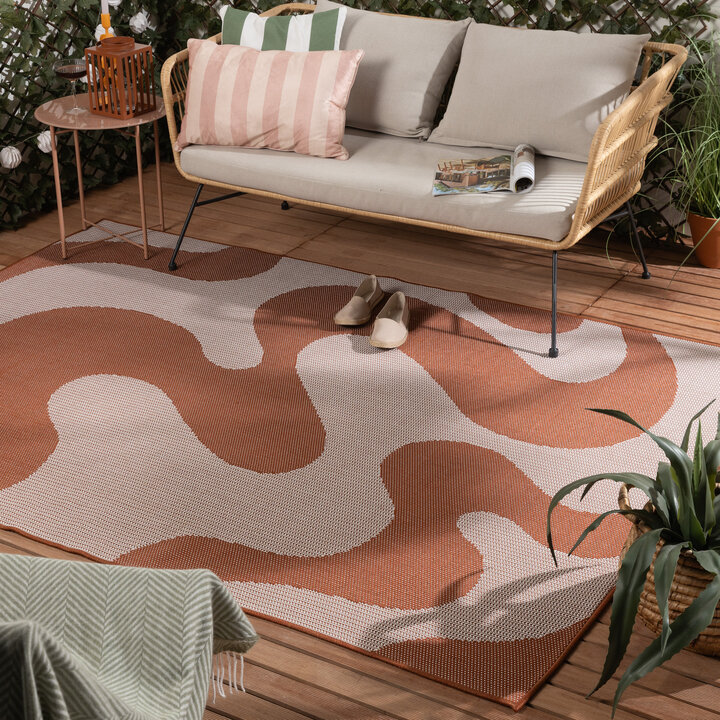In- & Outdoor Teppich - Summer Swirl Terracotta