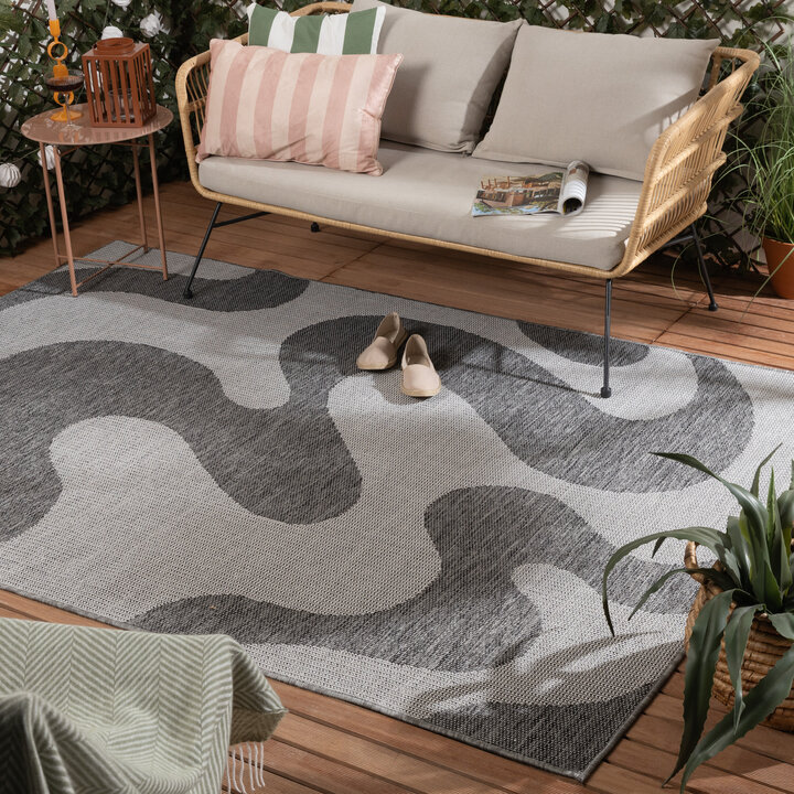 In- & Outdoor Teppich - Summer Swirl Grau
