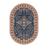 Vintage Gartenteppich Oval - Santo Flora Blau - thumbnail 1