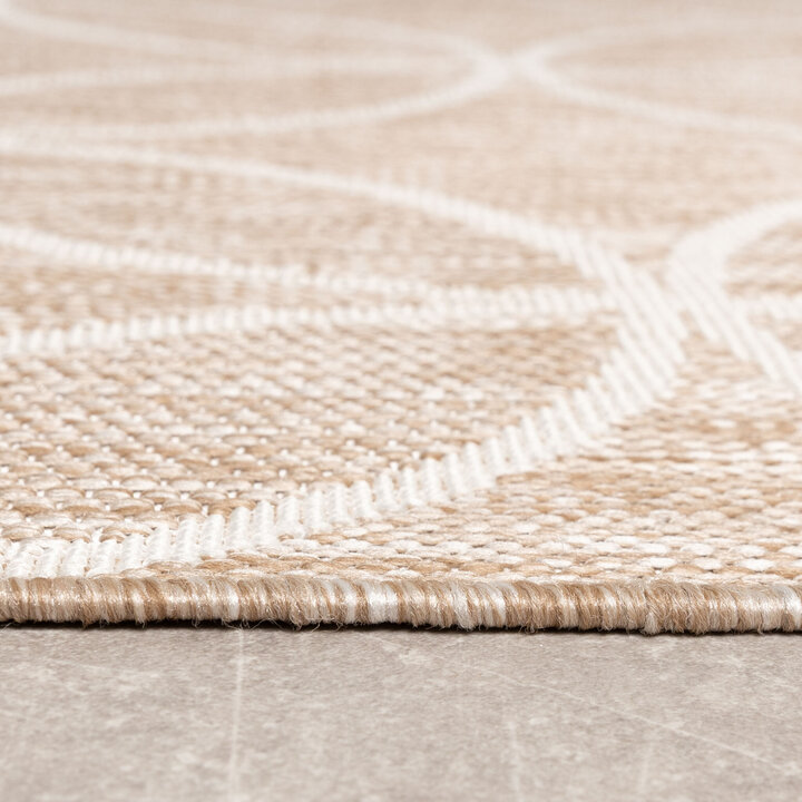 Geometrischer Outdoor Teppich - Faro Ripple Beige - 4