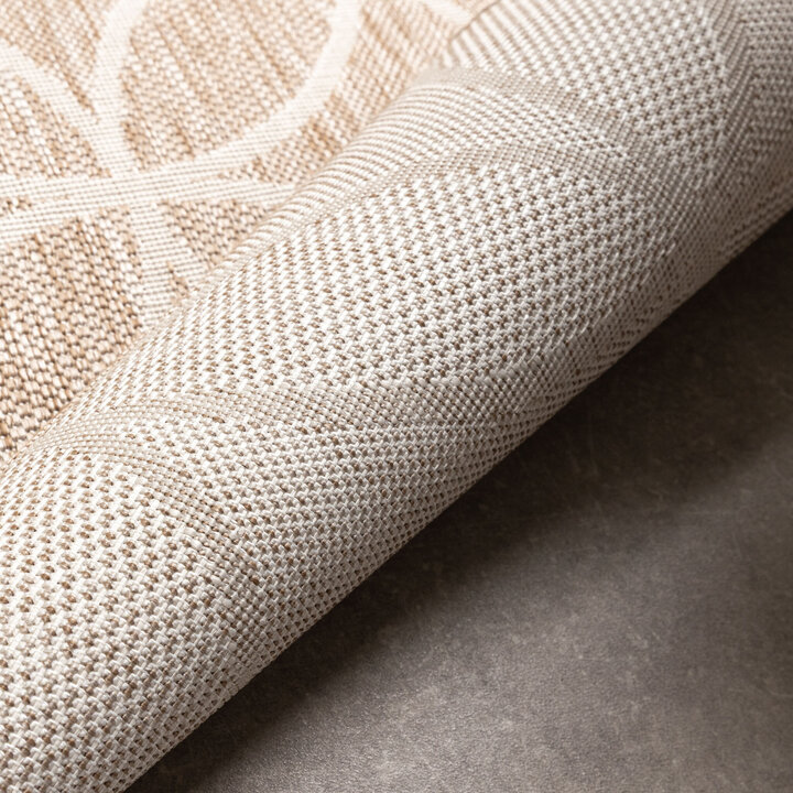 Geometrischer Outdoor Teppich - Faro Ripple Beige - 5