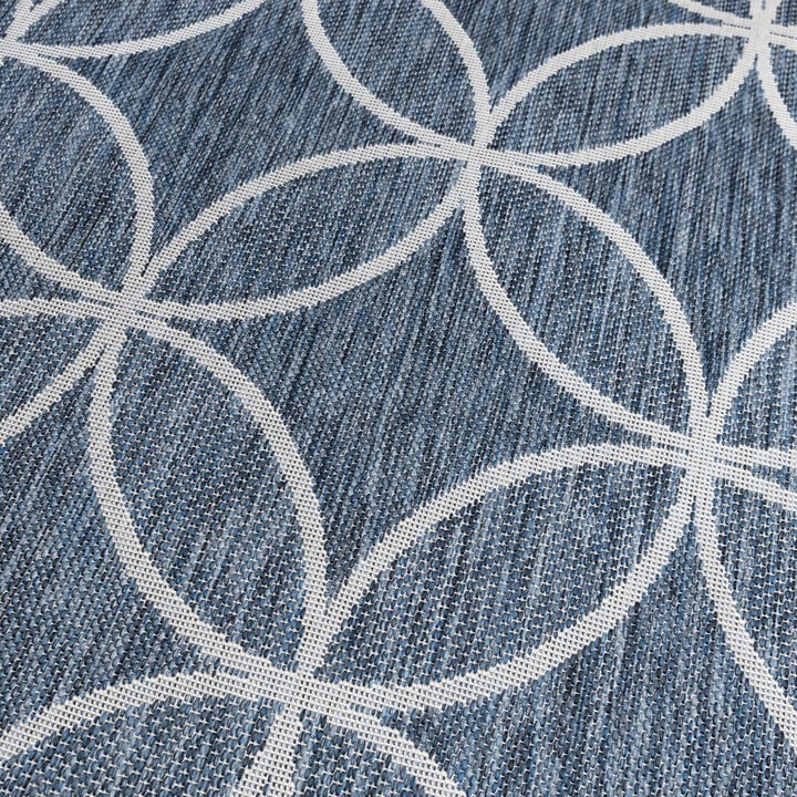 Geometrischer Outdoor Teppich - Faro Ripple Blau - 2